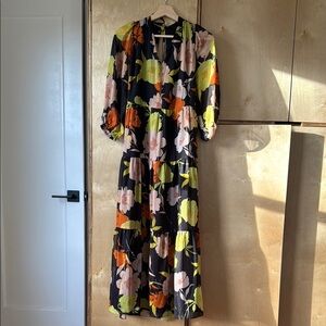 Donna Morgan Floral Black Maxi Dress - Size 8